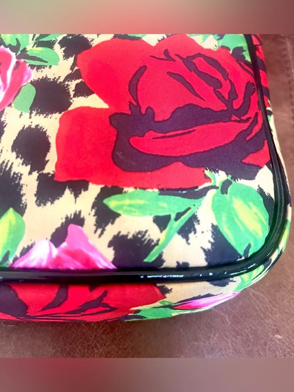 Betsey Johnson Vibrant Floral Red Roses & Leopard Print Laptop & Satchel Bag
